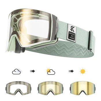 KAPVOE Outdoor Photochromic Ski Goggles Winter Snow Sports for Unisex Snow Glasses UV400 A