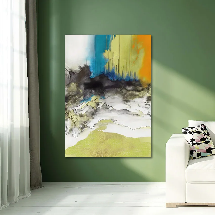 

Modern Sleeping Room Decoration Picture, High Quality, Linen Canvas Abstract Paintings Art Wall, Frameless, Simple Style Design