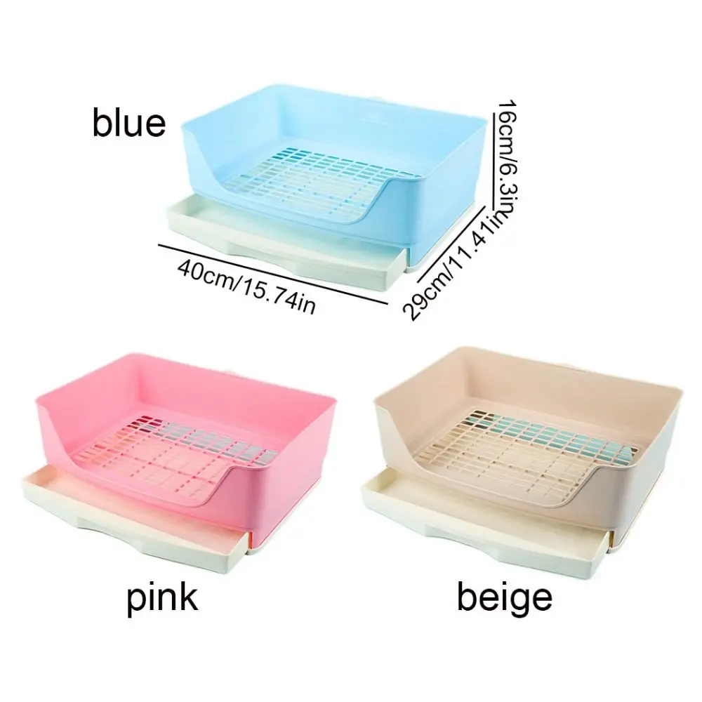 Large Space Rabbit Litter Box with Drawer Rectangular Removable Pet Toilet Training Pad Plastic Rabbit Corner Toilet Box Home