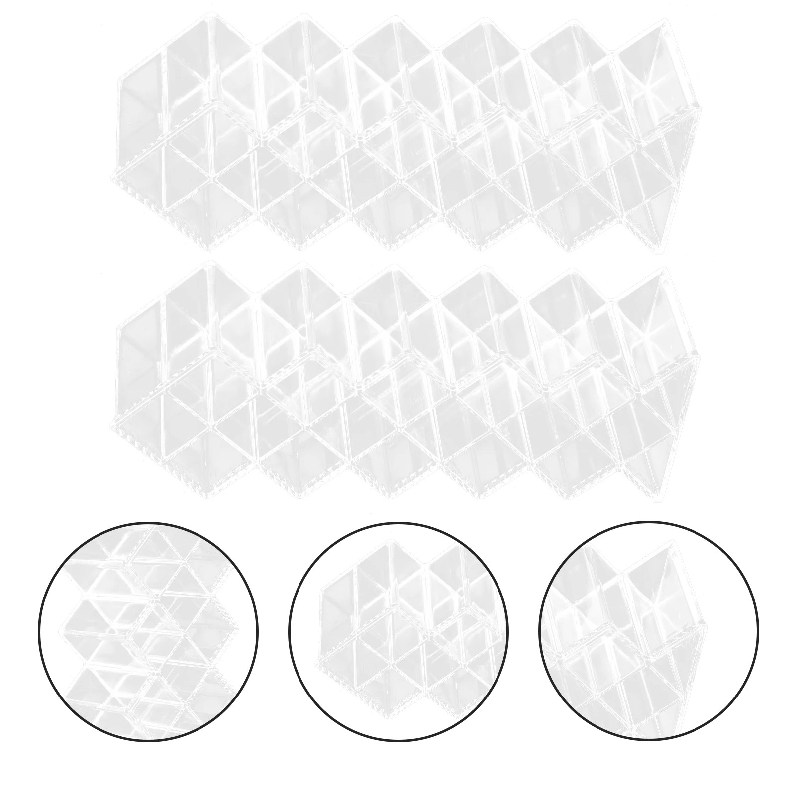 

2pcs Lipstick Clear Lipstick Display Stand Acrylic Desktop Organizer Large Capacity Lip Gloss Holder Stand Storage Display