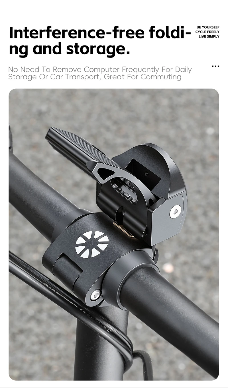 WEST BIKING Faltbarer Fahrradcomputerhalter CNC Aluminiumlegierung Lenkerhalterung für Dahon Brompton Garmin Fahrradzubehör – Detail 4