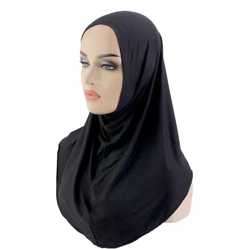 One Piece Amira Modal Cotton Hijab Muslim Women Instant Scarf Turban Islamic Head Wrap Pull On Ready Made Niqab Pray Hijabs Arab