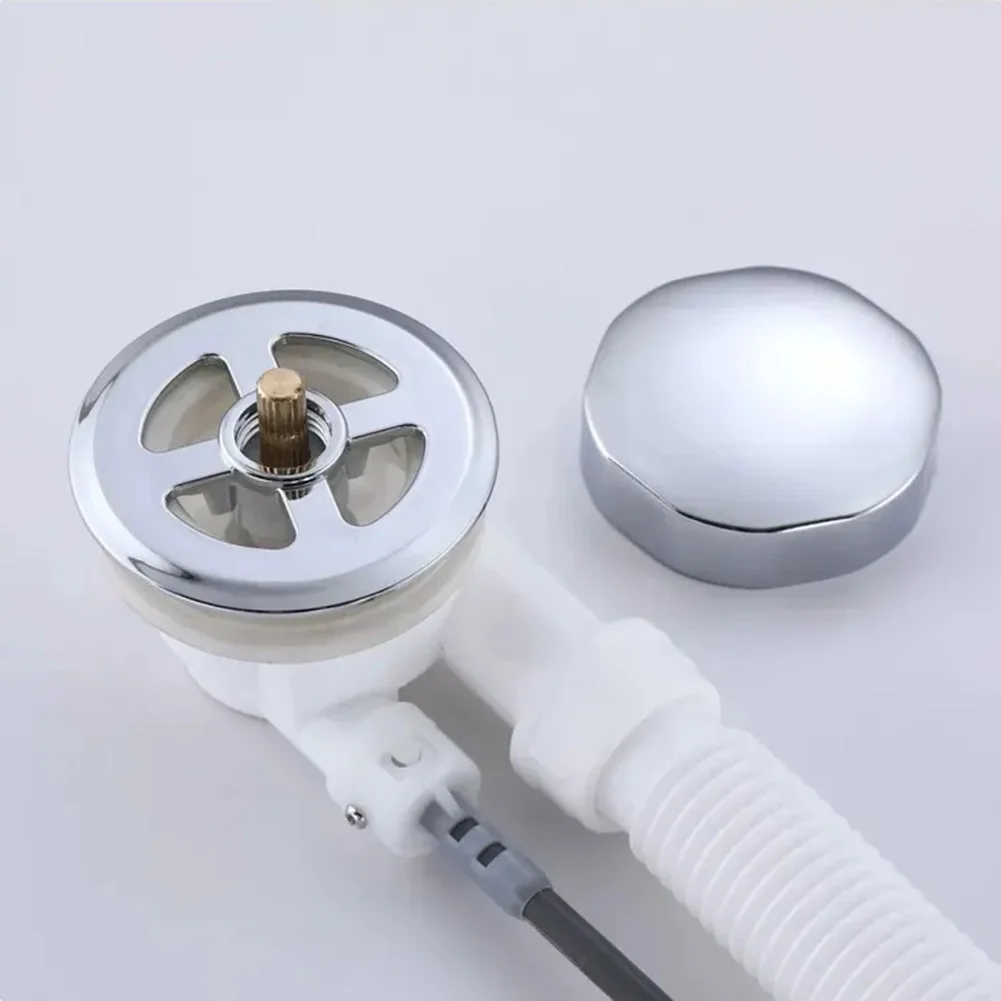 74mm Bathtub Rotating Knob Brass Chrome Overflow Prevention Bath Control Knob F1016-A Bathroom Accessories Sets