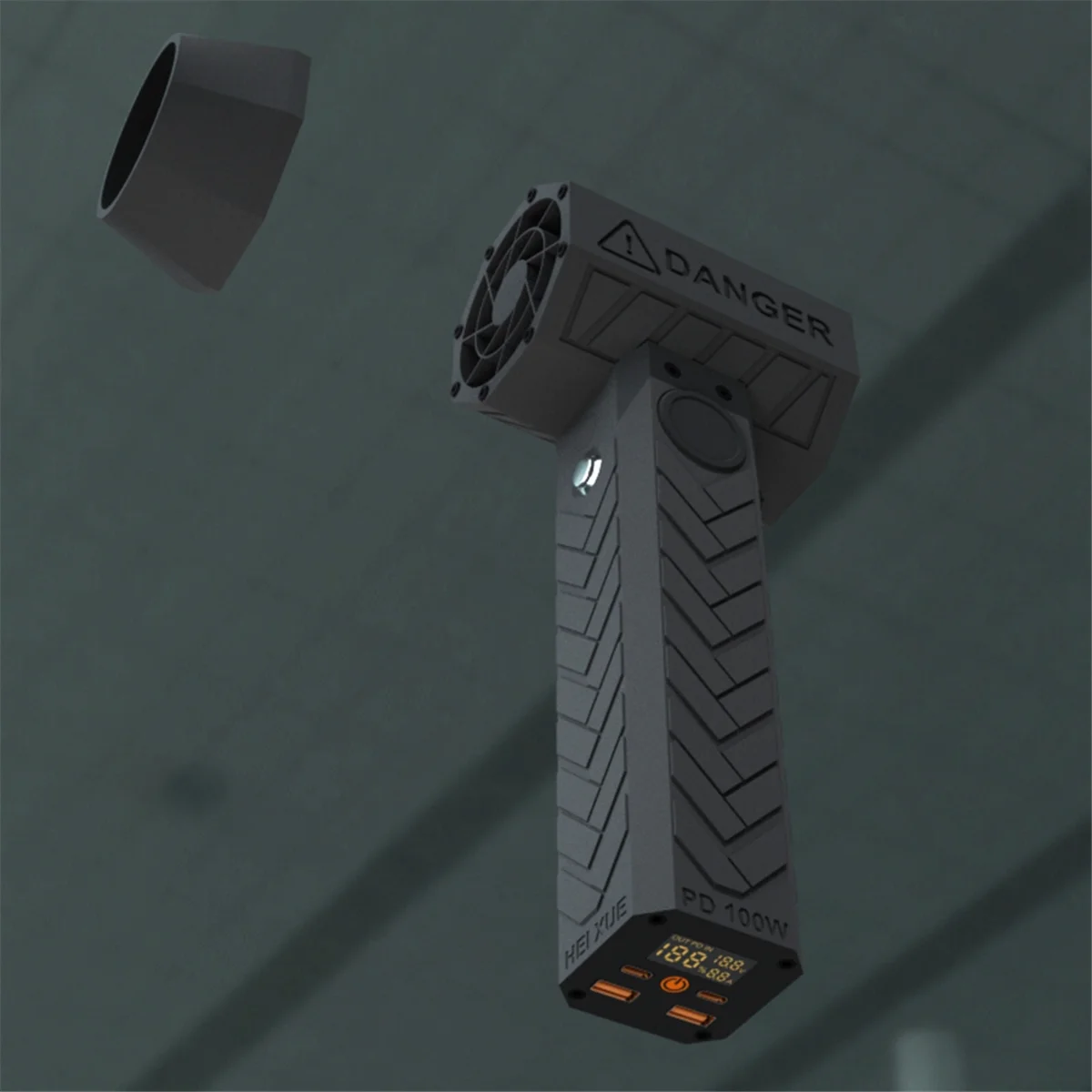 B50C Turbo Jet Fan XL Ventola violenta a 64 canali 140000 Asciugatrice per auto con ventola industriale TYPE-C con regolazione continua della velocità di spinta RPM 1500g