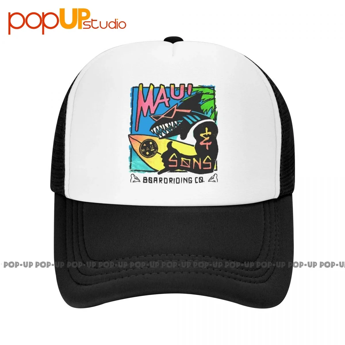 Maui And Sons Surf California Shark Heather Baseball Cap Trucker Hats Breathable Sunscreen Harajuku Streetwear Gift