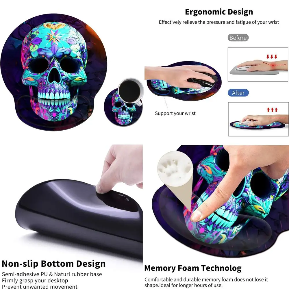 

Ergonomic Gel Wrist Support Mouse Pad with Cushioned Rest for Enhanced Comfort and Non-Slip Laptop Use