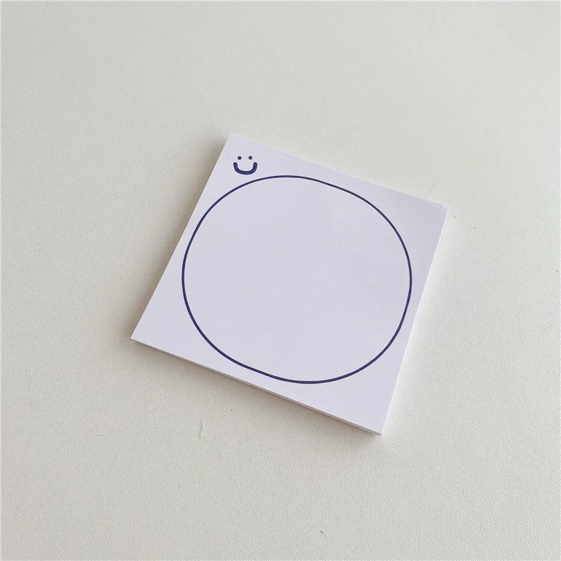 Ins Smiley Face Simple Style Memo Pad Student Grid Message Note Paper To Do List Mini Notepad School Stationeries 50 Sheets