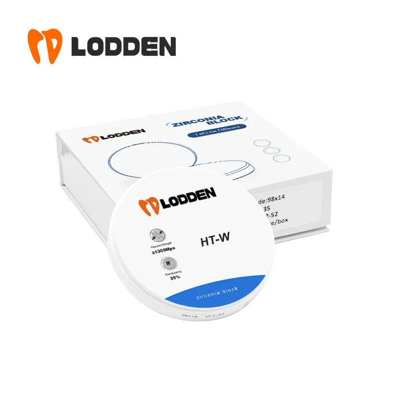 Lodden Dental Lab htホワイトジルコニウムミリングディスク、ジルコニアセラミックブロック、キャッドカム、高半透明、ブランク