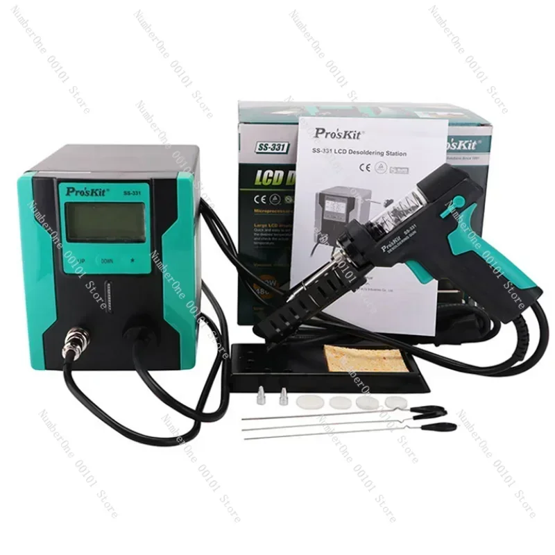 

Pro'sKit SS-331H ESD LCD Digital Electric Desoldering Pump BGA Desoldering Suction Vacuum Solder Sucker Gun Auto sleep