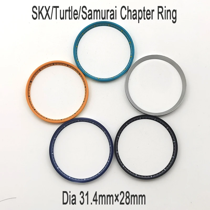 31.4mm Chapter Ring Fit King Samurai 6105 6309 Turtle Abalone NH35 NH36 Dive Watch Case Parts Inner Ring Modified Accessories