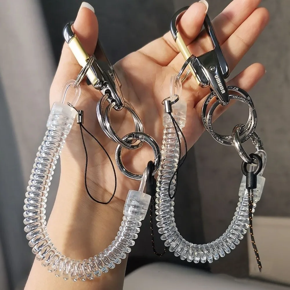 

Пружинный телескопический ремешок-шнурок для телефона с металлической застежкой, предотвращающий потерю, пружинный ремешок-подвеска для мобильного телефона, страховочный ремешок для телефона