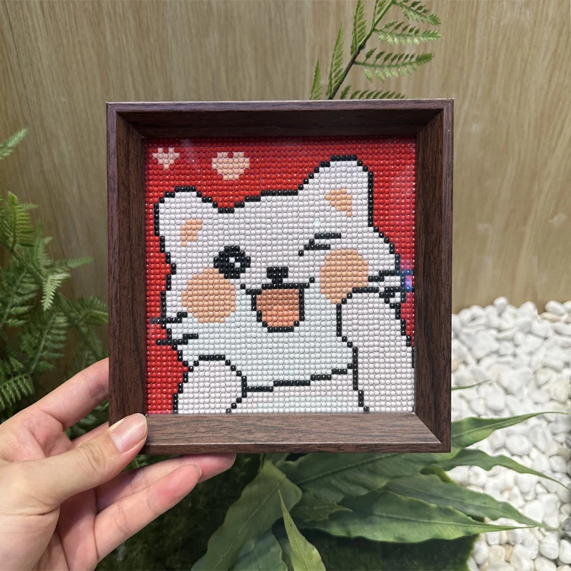 

Simple Modern Diamond Painting Frame Cute Handmade DIY Cross Stitch Home Fabric Art Children's Room Decor