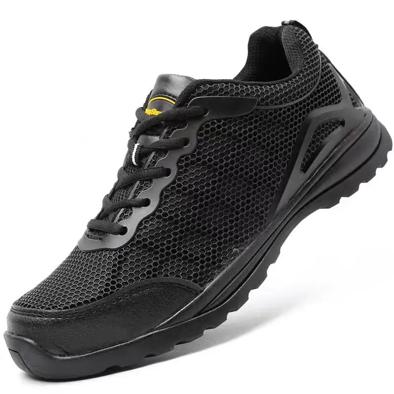 men fashion breathable steel toe caps work safety shoes lightweight worker safe shoe black tooling security boots protection man
