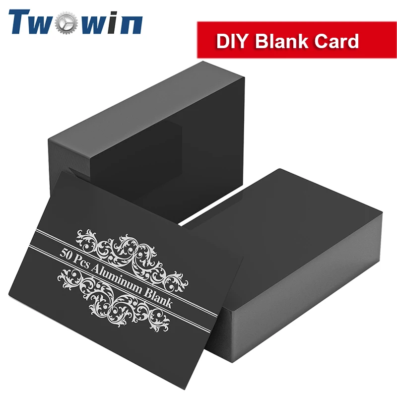 50 יחידות כרטיסי סימון בלייזר DIY מתכת אלומיניום כרטיס שם 85 55mm אזור חריטה עבור מכונת חריטה בלייזר CNC