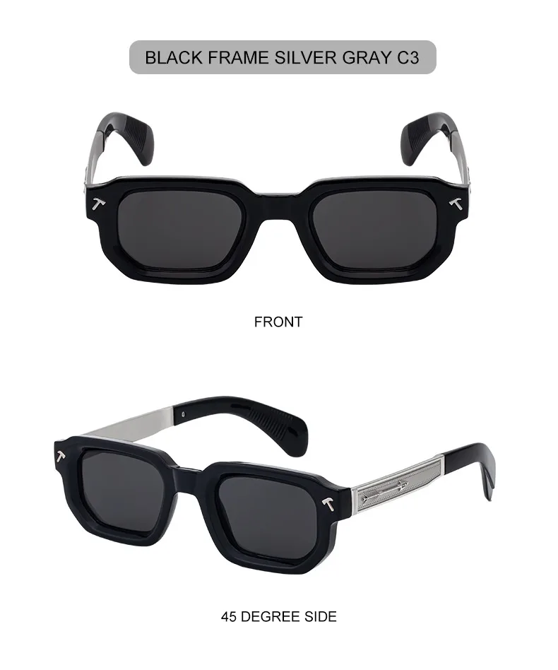 Polarisierte Quadratische Punk-Sonnenbrille für Herren 2026 Luxusmarke Klassische Rechteckige Sonnenbrille UV400 Fahrbrille Modische Outdoor-Brille – Detail 15