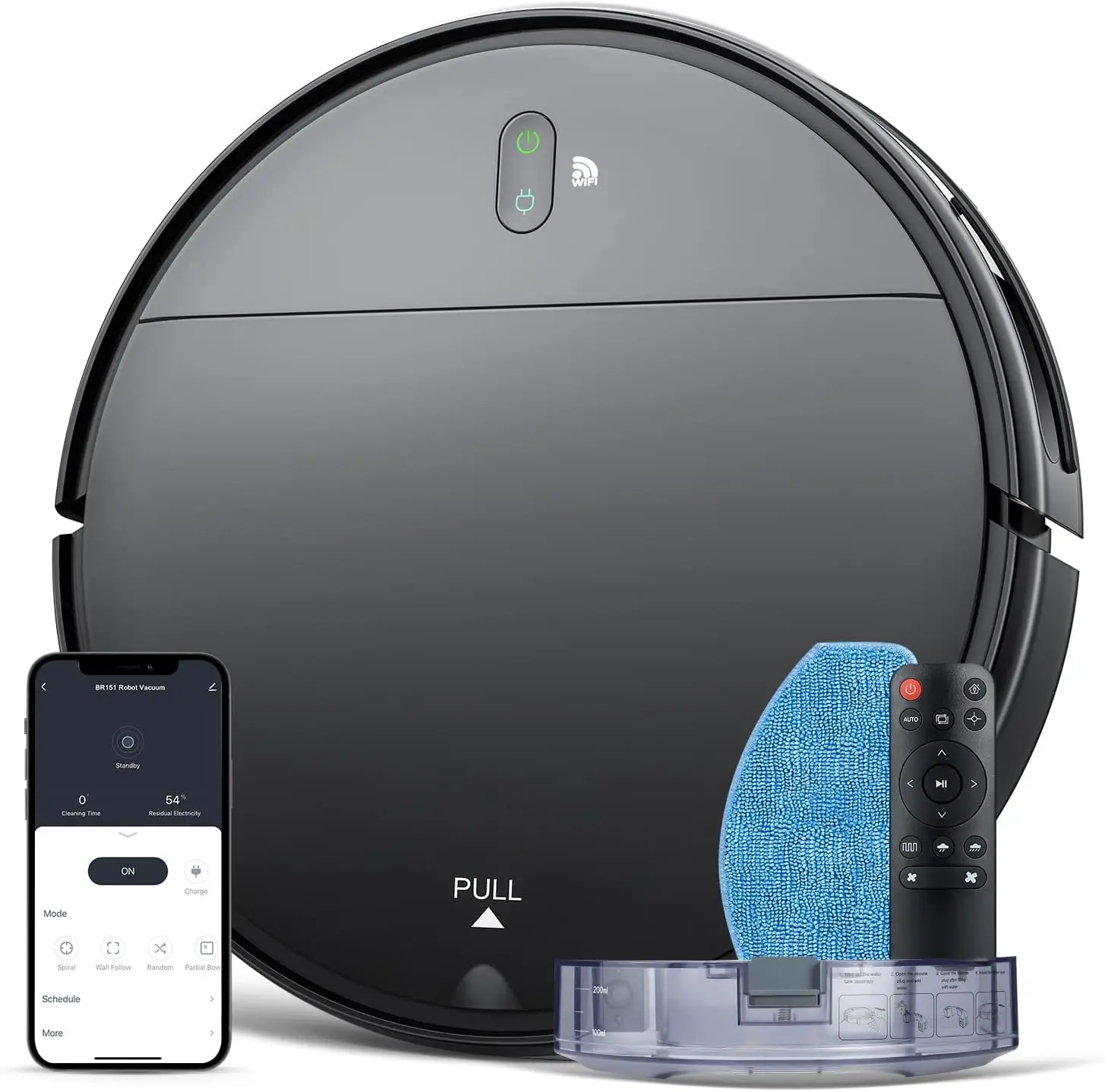 Robot Vacuum, Black Household Robotic Vacuum Cleaner for Home Use