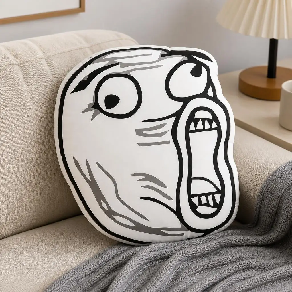 LOLZ Rage Guy face meme Plush Pillow Cushion Irregular Stuffed Throw Pillow Home Decor Gift Sofa Bed Couch