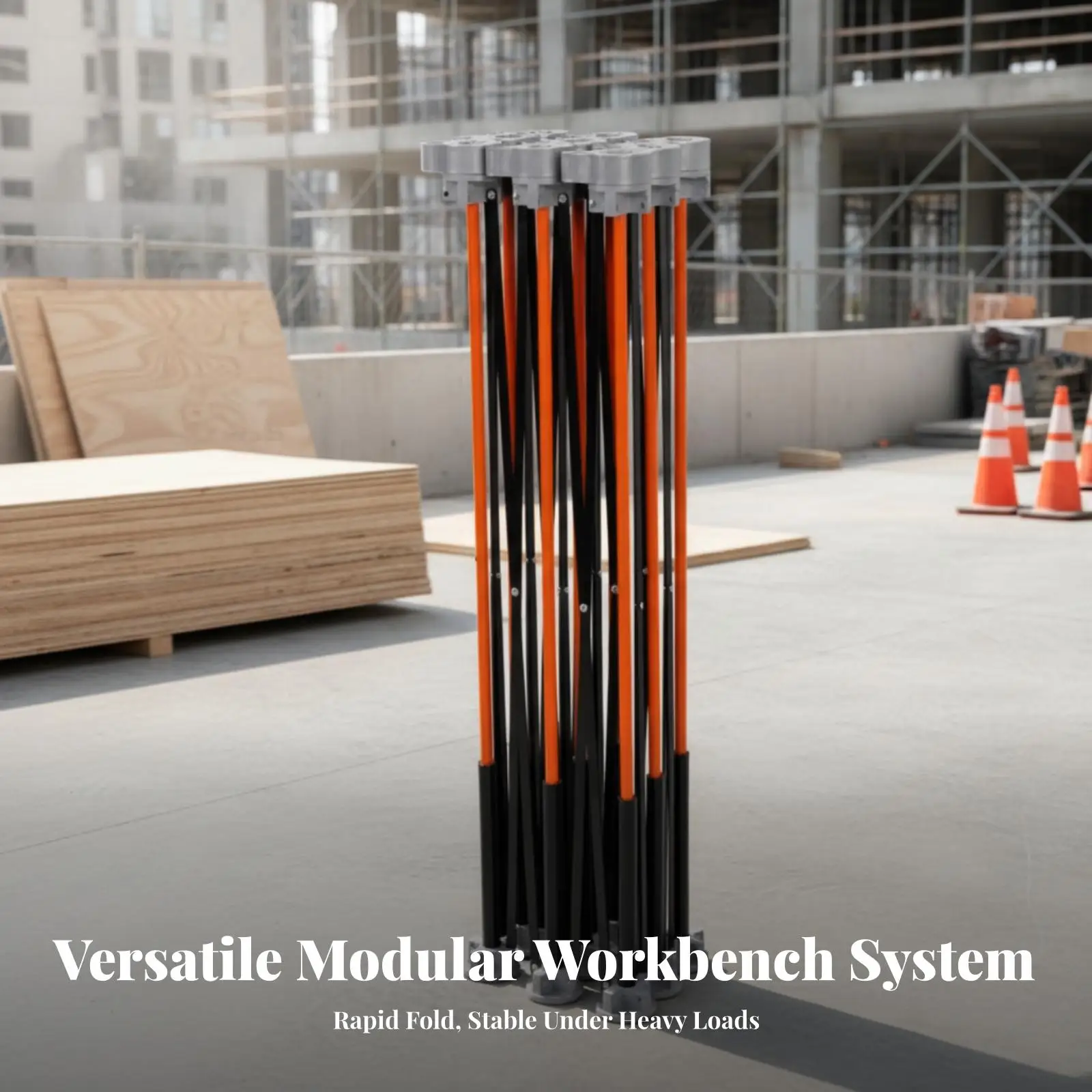 Expandable Work-Station with Telescoping Legs Stable for Woodworkers,