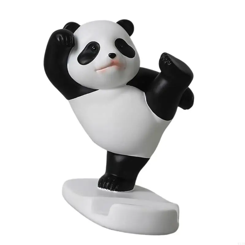 Multifunction Resin Phone Stand With Lovely Panda Design Stable Tablet Support 