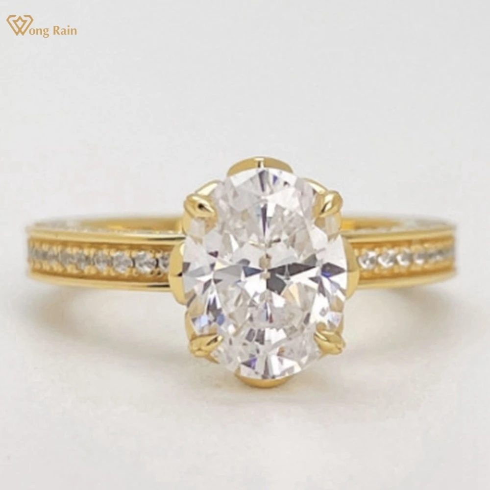 

Wong Rain Classic Solid 925 Sterling Silver Oval Cut 9*7 MM 3CT Lab Sapphire Gems Engagement Ring Fine Jewelry Anniversary Gifts