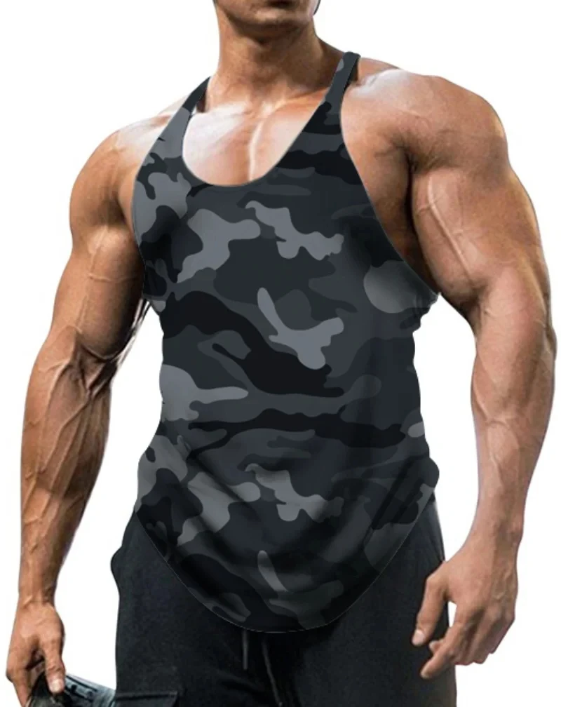 New Men\'s Camouflage Printed Vest 3D Fashion Cool Gym Tank Tops Male Popular Men\'s Fitness Workout Sports Sleeveless Shirt Top