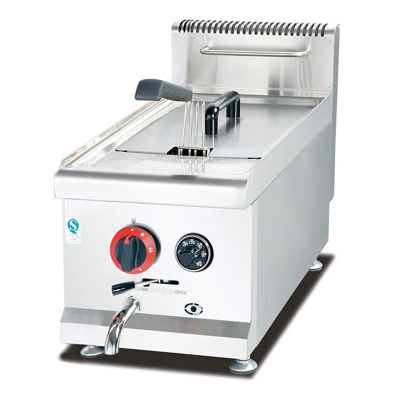 14L Commercial Gas Fryer for Chicken, French Fries, and Donuts Dual-Tank, Dual-Basket Stainless Steel Fryer 19000W(Customized)