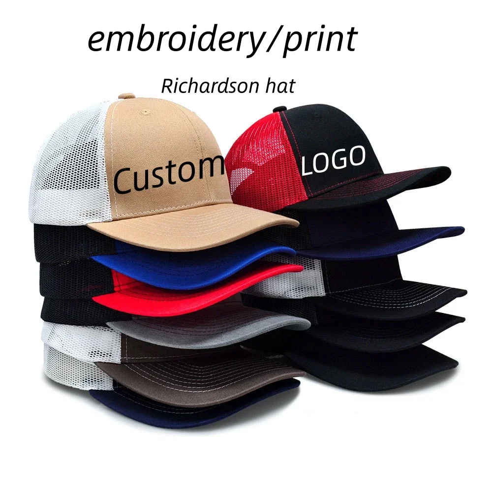 

Richardson 112 Mesh Trucker Cap Men's Hip Hop Snapback Sun Hat Custom Logo Baseball Cap Golf Sports Dad Hat