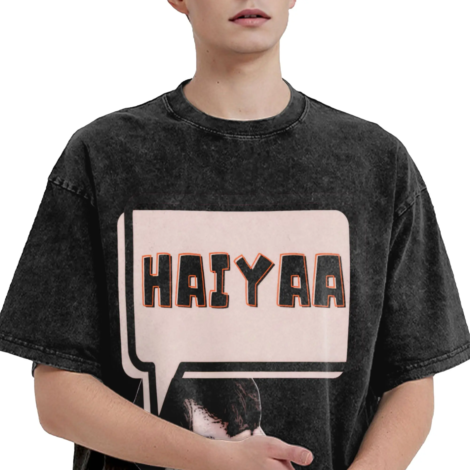 Haiyaa Uncle Roger  T Shirt Hip Hop Washed Short Sleeve Street T-Shirts  Vintage for Men Women Streetwear Printed Tees