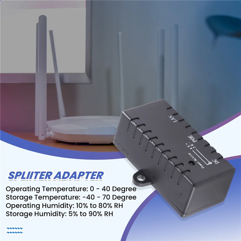Poe Splitter Poe Injector Rj45 Dc 5.5Mm X 2.1Mm Input Pasif Poe Injector Splitter Adaptor Konektor untuk Jaringan Ip Camera-A86G