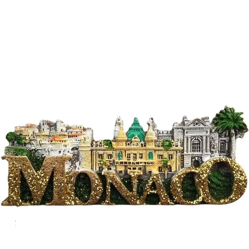 Monaco Resort and Culture Souvenirs Magnetic Stickers for Refrigerator Creative Home Decor Message Board Magnets Office Decor