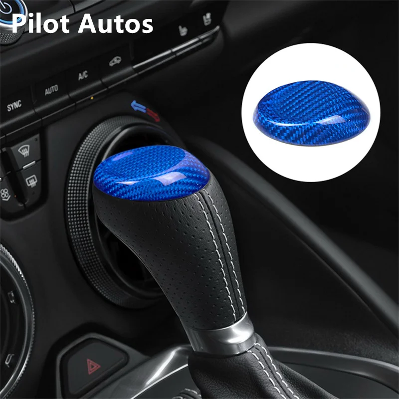 

For Chevrolet Camaro Car Gear Shift Knob Cover Trim Genuine Carbon Fiber 3D Sticker 2016 2017 2018 2019 2020 2021 2022 2023