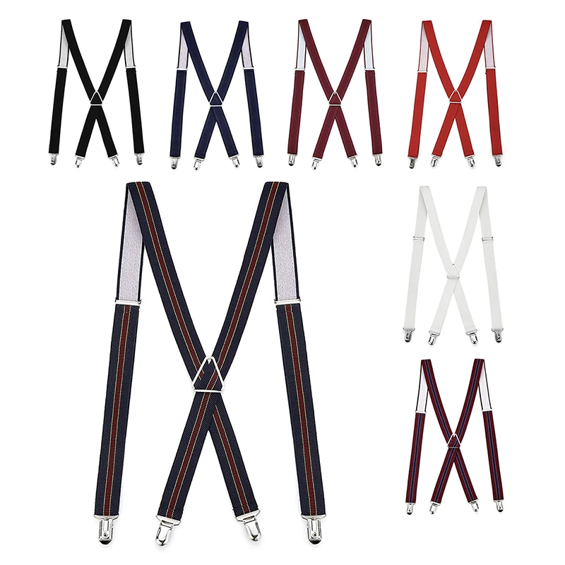 أزياء عارضة نوع دائم قابل للتعديل مطاطا 4 مشبك حزام الملمس حزام