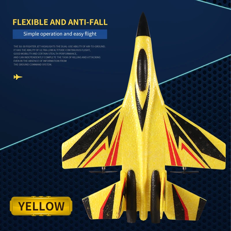 JIKEFUN Foam RC Jet samolot SU30 samolot 2.4G sterowanie radiowe szybowiec pilot myśliwiec szybowiec samolot zabawki dla chłopców dla dzieci