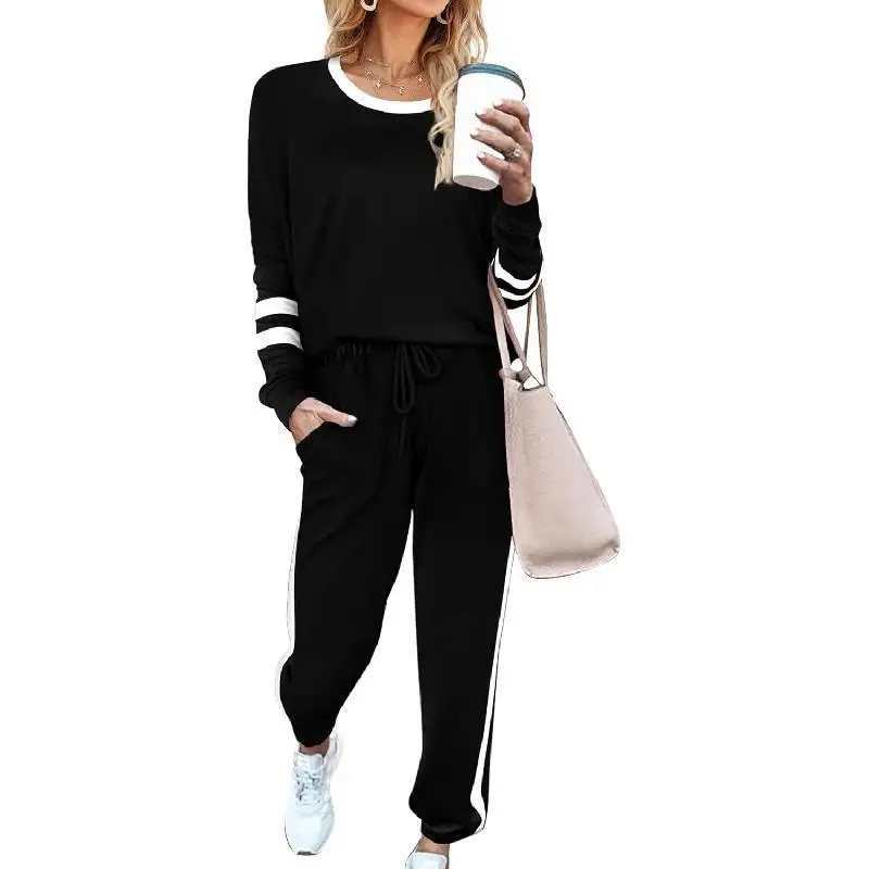 Women's 2 Piece Crewneck Sweat Suit Fashionable Summer Outfits Comfortable Casual Set Universal Fit for All