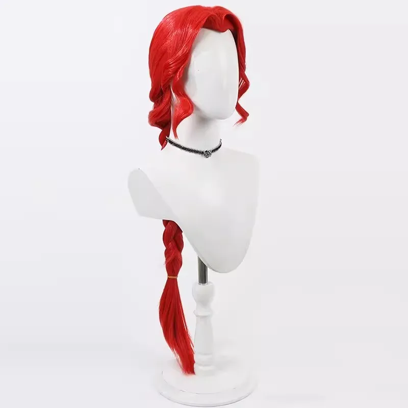 Identity V Grace The Naiad cosplay wig new hunter red corn row widow's peak Halloween gift