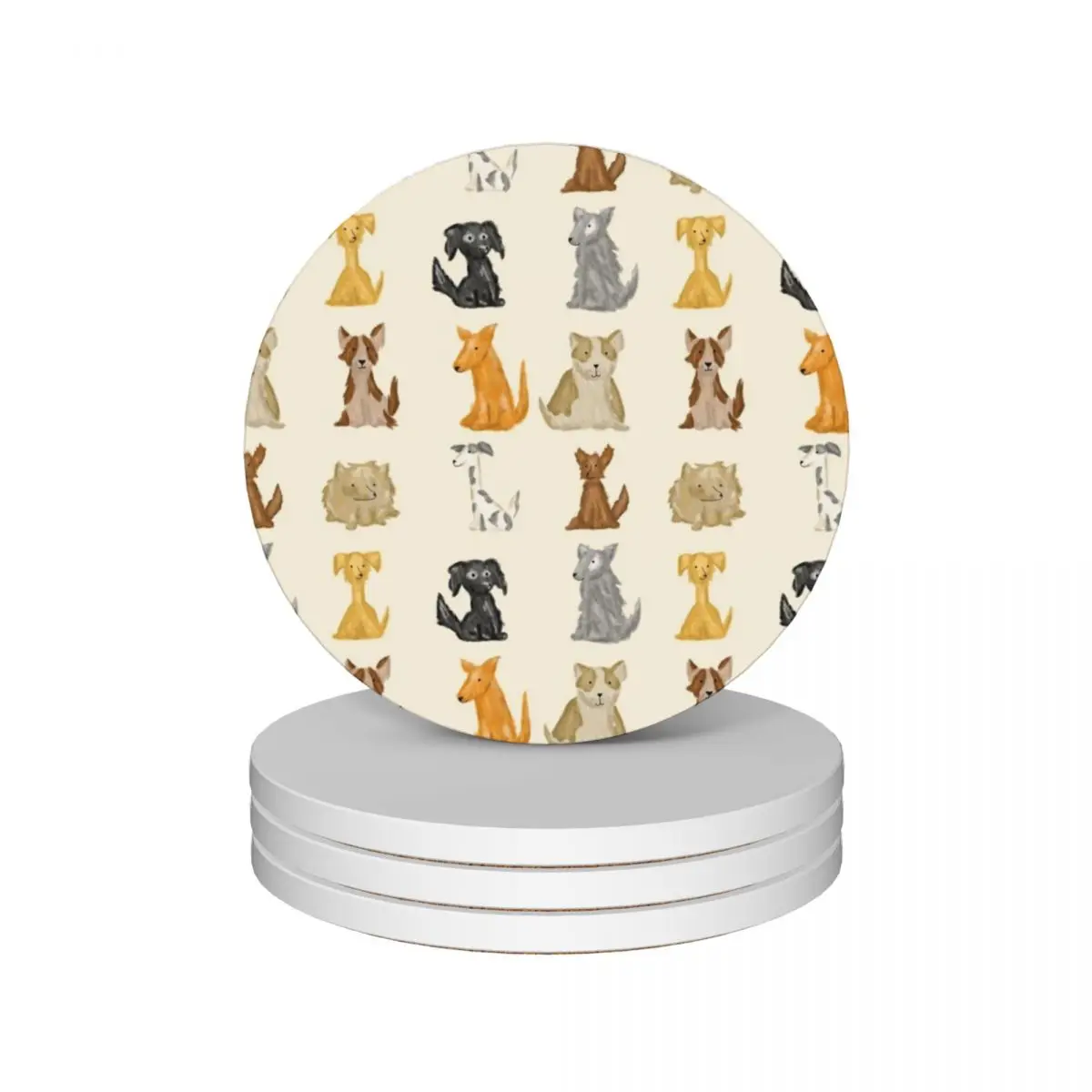 

Dog Pattern Ceramic Coasters (Set of 4) for table bulk mug mat Coasters