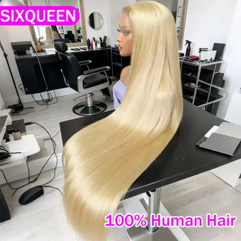 38 Inch 613 Blonde HD Lace Frontal Wig 13x6 Human Hair 4X4 Straight Lace Front Human Hair Wigs #27 Honey Blonde Human Hair Wigs