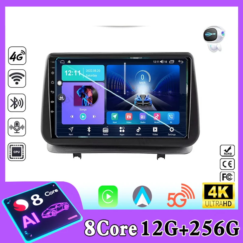 Ainavi Car Radio For Renault Clio 3 2005-2014 Wireless CarPlay Android Auto 4G Multimedia Player Navigation GPS 2din Autoradio