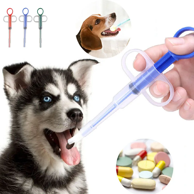 Pet Pills Applicator Cats Dogs Syringe Medicine Feeder Insect Repellent Supplies Can Clip Pills Pet Dog Cat Tube Feeder