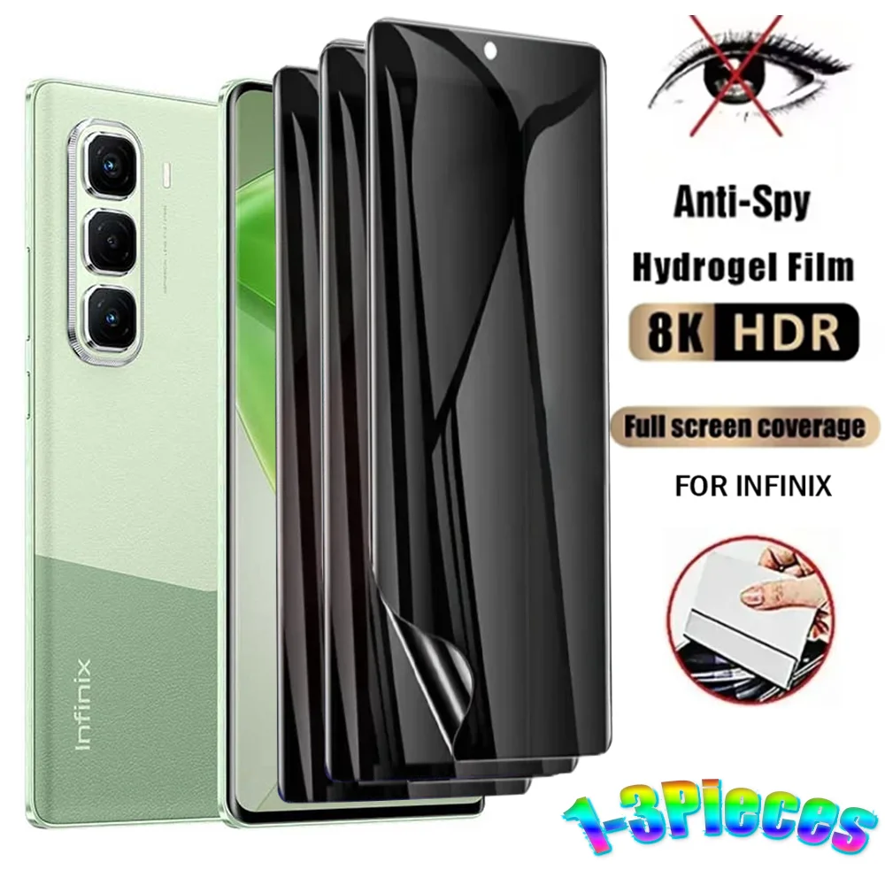 

1-2pcs Full Curved Anti-Spy Privacy Hydrogel Film for Infinix Note 50s 40s 40 Pro+ Screen Protector Hot 50 Pro Plus Zero 30 Film