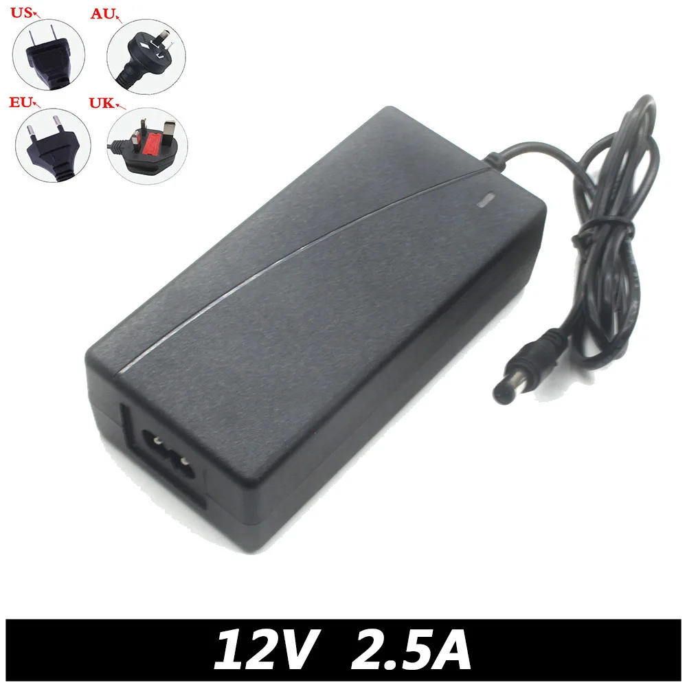 100Pcs Power Adapter 12V 2.5A Security Monitoring LED Light Bar Barbecue Grill 3a Power Transformer