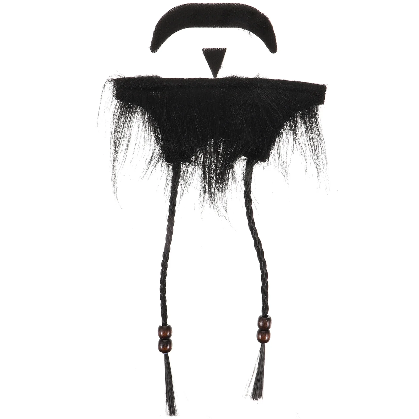 1Set Pirate Beard Accessories Fake Beard Kit for Cosplay Men with False Mustache Chin Braid Realistic Decorative Costume Party