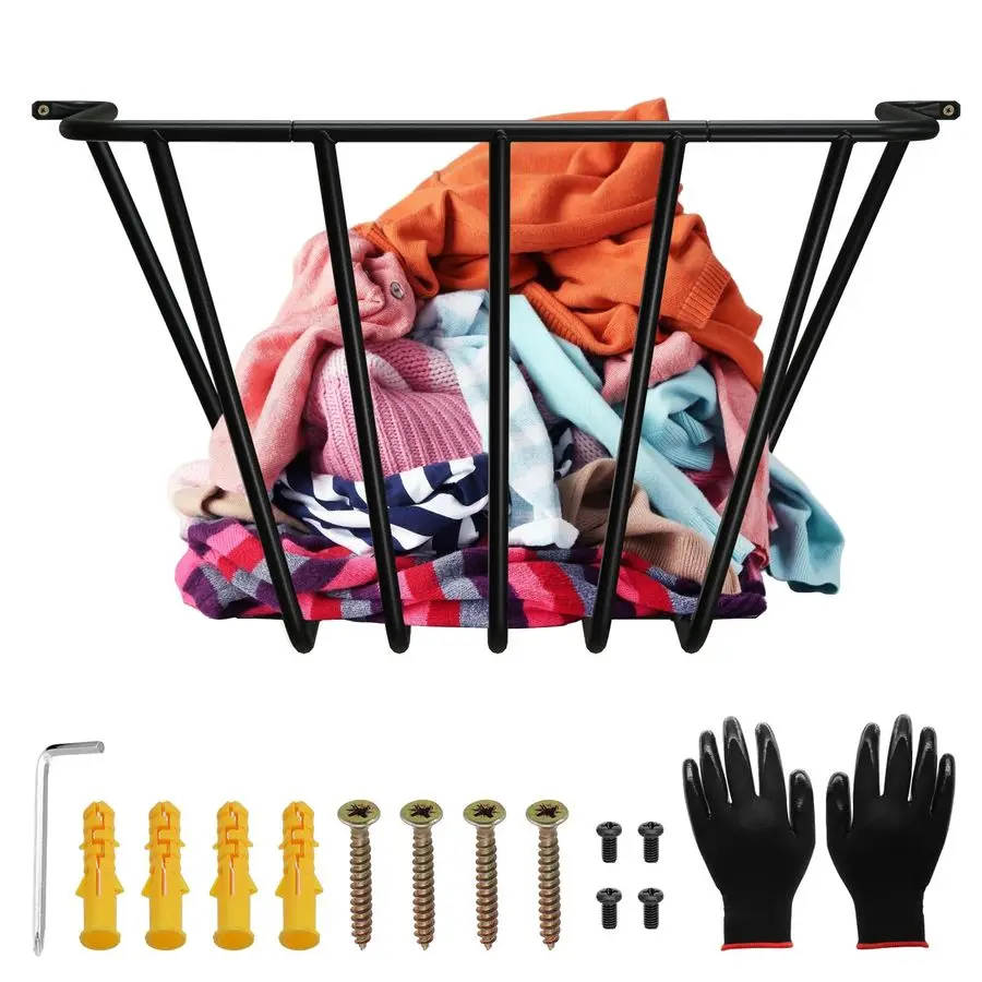 

Настенный держатель для одеял, утолщенный, металлический, для хранения мягких игрушек, полотенец, одеял, игрушек, одежды, подвесной органайзер