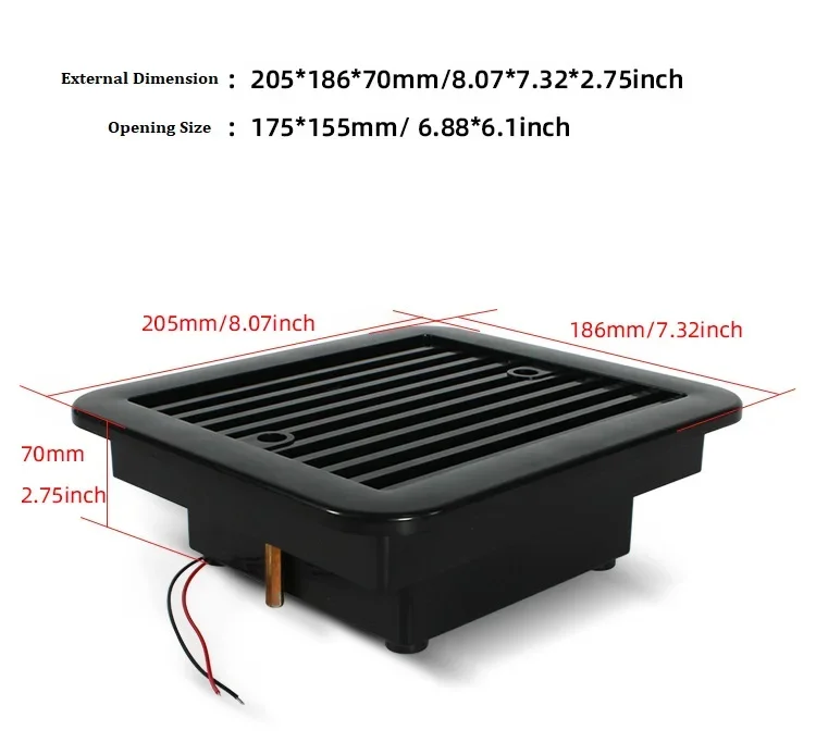 12V Fridge Vent with Fan for RV Caravan Motorhome Side Air Trailer Vent Ventilation Cooling Exhaust Fan Smoke Ventilation Cover