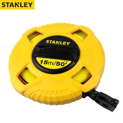 STANLEY STHT34260-8-23 Metric And English Long Tape Measure 15M Closed Fiberglass Disc Type Rubber Handle For Comfortable Grip