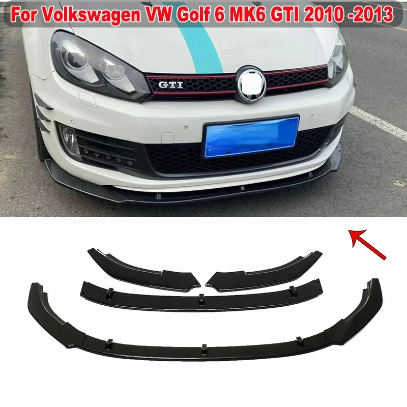 

Front Bumper Lip Spoiler Splitter Diffuser Body Kit Guards For Volkswagen VW Golf 6 MK6 GTI 2010 2011 2012 2013 Car Accessories