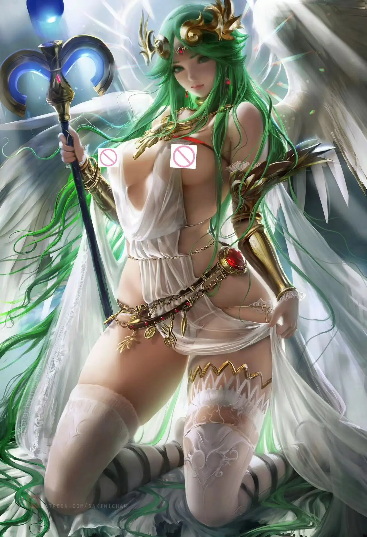 Palutena Kid Icarus: Uprising Print Canvas Big Boobs Anime Sexy Nake Lady AI HD Poster Living Room Bedroom Handing Picture