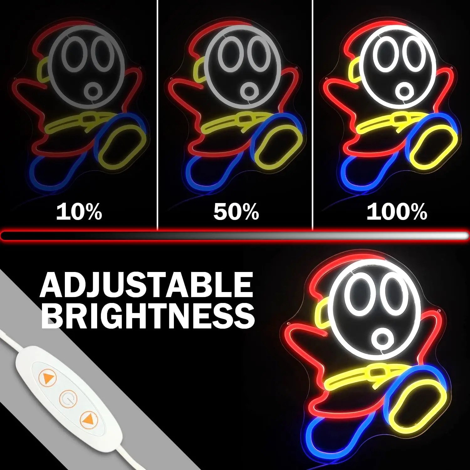 كارتون رجل النيون عكس الضوء LED الألعاب ضوء النيون لغرفة النوم غرفة الألعاب رجل الكهف جدار ديكور عيد ميلاد هدية الكريسماس للاعبين