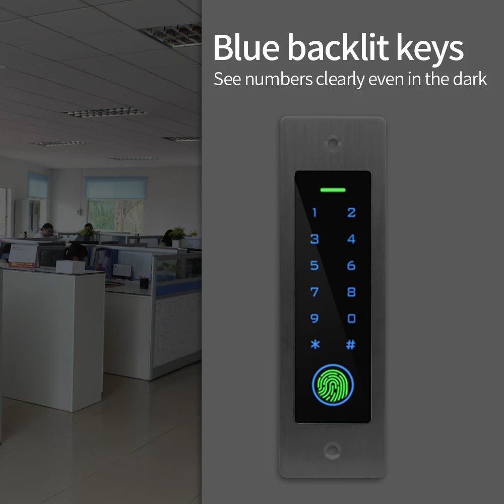 Tuya Bluetooth App Access Control System Fingerprint Door Opener Card Reader WiFi Gateway Support Embeded Touch Keypad