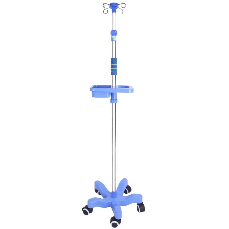 

High Quality Stainless Steel IV Pole Stand Height Adjustable Infusion Pole